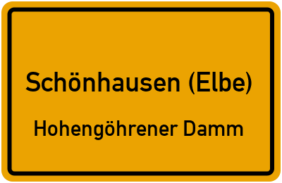 Straßenverzeichnis Schönhausen (Elbe) Hohengöhrener Damm