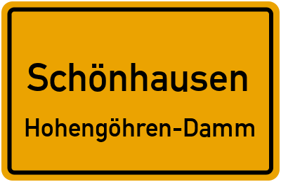 Straßenverzeichnis Schönhausen Hohengöhren-Damm