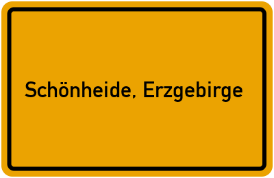 Ortsschild von Gemeinde Schönheide, Erzgebirge in Sachsen