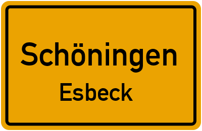Ortsschild Schöningen Esbeck