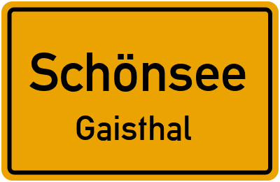 Straßenverzeichnis Schönsee Gaisthal