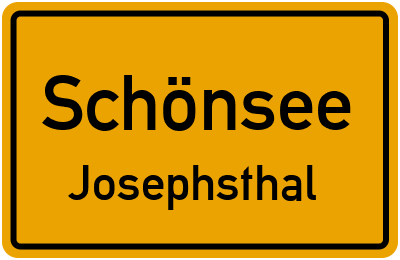 Ortsschild Schönsee Josephsthal
