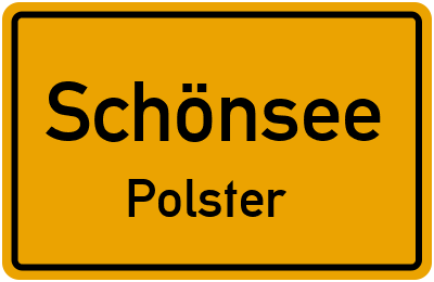 Ortsschild Schönsee Polster