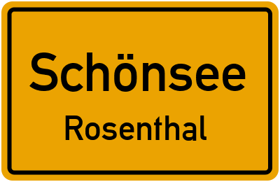 Ortsschild Schönsee Rosenthal