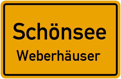 Straßenverzeichnis Schönsee Weberhäuser