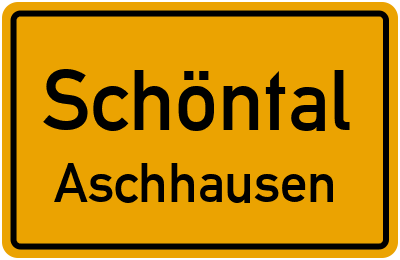 Straßenverzeichnis Schöntal Aschhausen