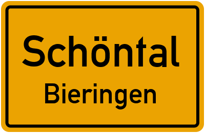 Straßenverzeichnis Schöntal Bieringen