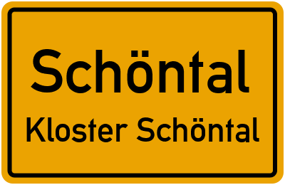 Straßenverzeichnis Schöntal Kloster Schöntal