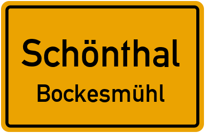 Straßenverzeichnis Schönthal Bockesmühl
