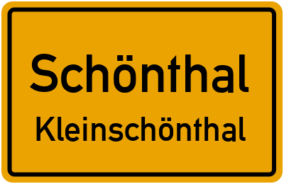 Straßenverzeichnis Schönthal Kleinschönthal