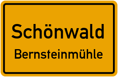Straßenverzeichnis Schönwald Bernsteinmühle