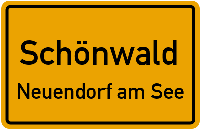 Straßenverzeichnis Schönwald Neuendorf am See