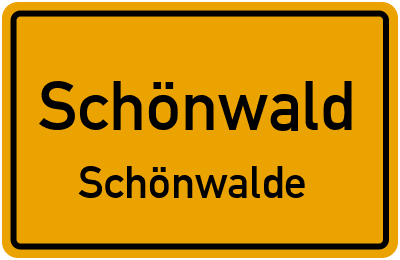 Straßenverzeichnis Schönwald Schönwalde