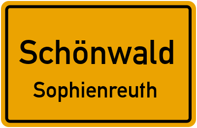 Straßenverzeichnis Schönwald Sophienreuth
