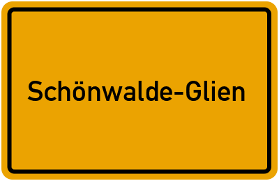 Ortsschild von Gemeinde Schönwalde-Glien in Brandenburg