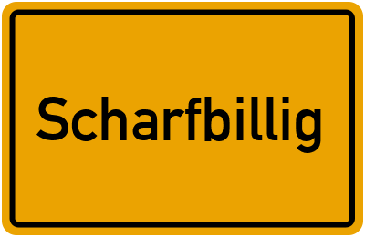 Ortsschild von Gemeinde Scharfbillig in Rheinland-Pfalz