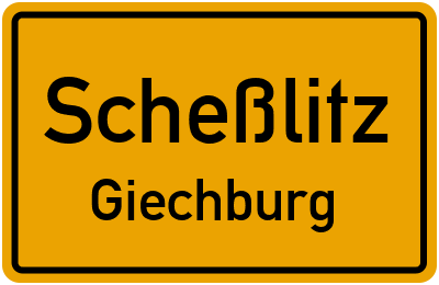 Ortsschild Scheßlitz Giechburg