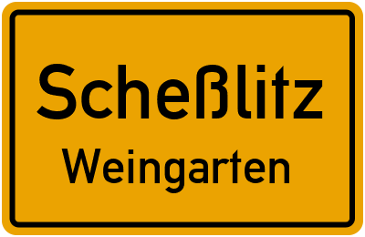 Ortsschild Scheßlitz Weingarten