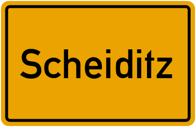 Ortsschild von Gemeinde Scheiditz in Thüringen