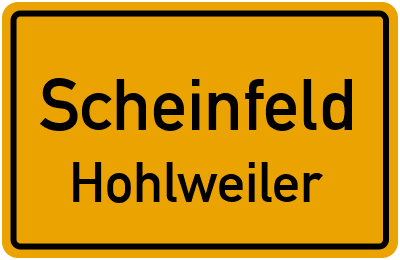 Ortsschild Scheinfeld Hohlweiler