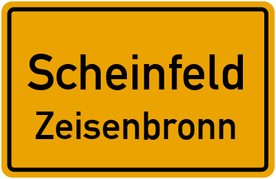 Ortsschild Scheinfeld Zeisenbronn