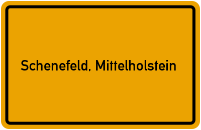 Ortsschild von Gemeinde Schenefeld, Mittelholstein in Schleswig-Holstein