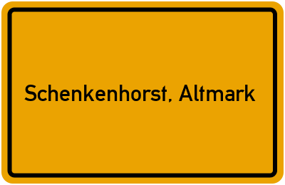 Ortsschild von Gemeinde Schenkenhorst, Altmark in Sachsen-Anhalt