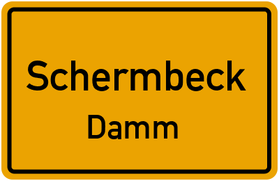 Ortsschild Schermbeck Damm