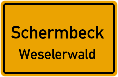 Ortsschild Schermbeck Weselerwald