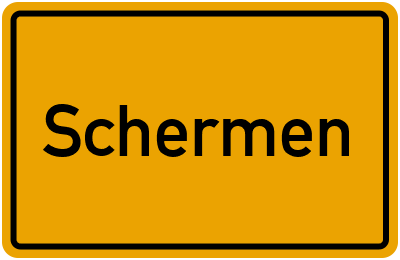 Ortsschild von Gemeinde Schermen in Sachsen-Anhalt