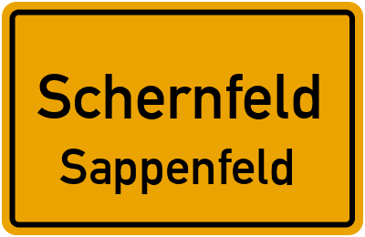 Ortsschild Schernfeld Sappenfeld