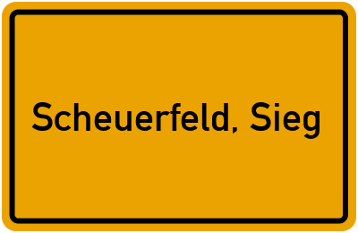 Ortsschild von Gemeinde Scheuerfeld, Sieg in Rheinland-Pfalz