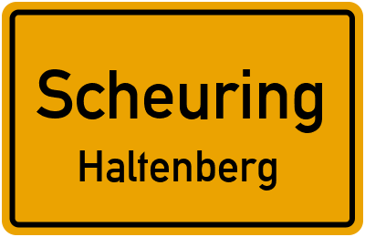Ortsschild Scheuring Haltenberg
