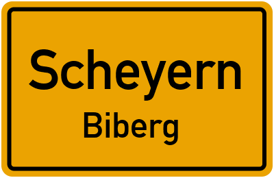 Ortsschild Scheyern Biberg