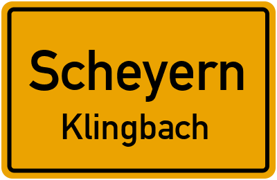 Ortsschild Scheyern Klingbach