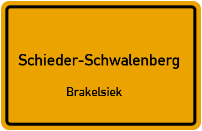 Ortsschild Schieder-Schwalenberg Brakelsiek