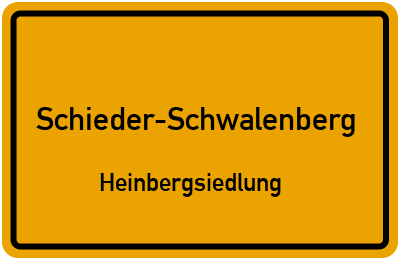 Straßenverzeichnis Schieder-Schwalenberg Heinbergsiedlung