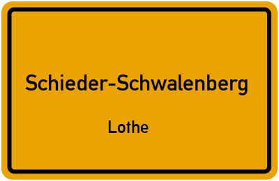 Ortsschild Schieder-Schwalenberg Lothe
