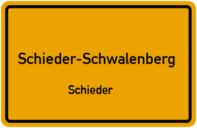 Ortsschild Schieder-Schwalenberg Schieder