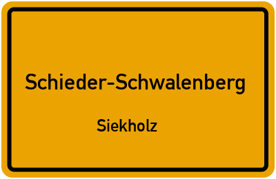 Straßenverzeichnis Schieder-Schwalenberg Siekholz