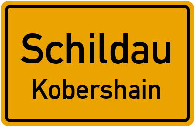 Ortsschild Schildau Kobershain