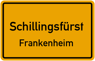 Straßenverzeichnis Schillingsfürst Frankenheim