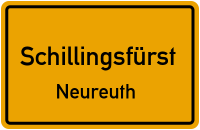 Straßenverzeichnis Schillingsfürst Neureuth