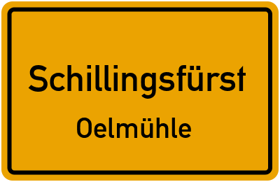 Straßenverzeichnis Schillingsfürst Oelmühle
