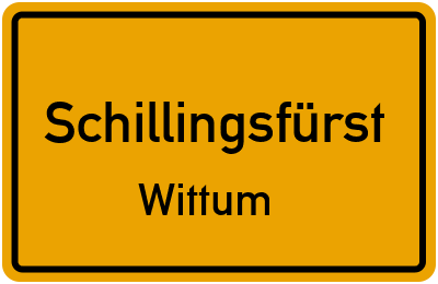 Straßenverzeichnis Schillingsfürst Wittum