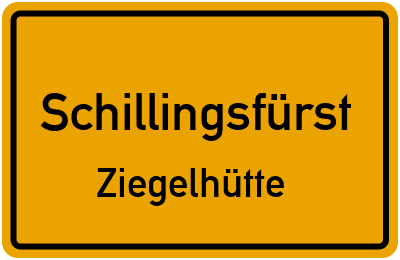 Straßenverzeichnis Schillingsfürst Ziegelhütte
