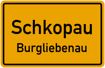 Ortsschild Schkopau Burgliebenau