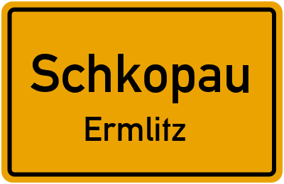 Ortsschild Schkopau Ermlitz