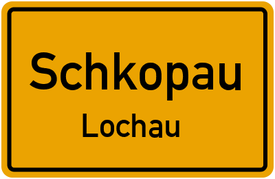Ortsschild Schkopau Lochau