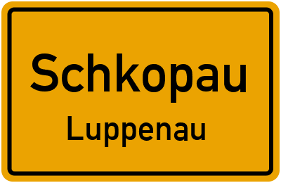 Ortsschild Schkopau Luppenau